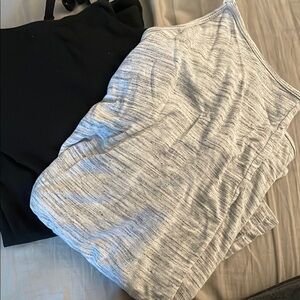 Gray and Black Nursing Tank Tops - size L